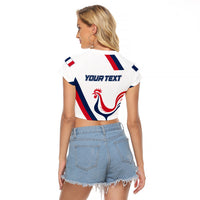 France Rugby 2023 Raglan Cropped T Shirt Les Blues Roosters - Wonder Print Shop