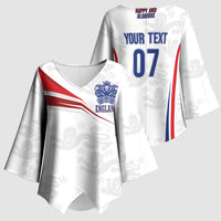 England Football WC2026 Custom Kimono Sleeve Blouse Three Lions - Happy And Glorious
