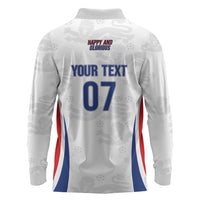 England Football WC2026 Custom Long Sleeve Polo Shirt Three Lions - Happy And Glorious