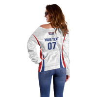 England Football WC2026 Custom Off Shoulder Sweater Three Lions - Happy And Glorious