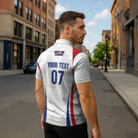 England Football WC2026 Custom Zipper Polo Shirt Three Lions - Happy And Glorious