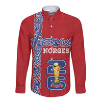 Norway Football WC2026 Custom Long Sleeve Button Shirt Norges Landslaget Vikings
