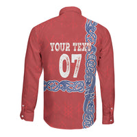 Norway Football WC2026 Custom Long Sleeve Button Shirt Norges Landslaget Vikings