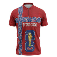 Norway Football WC2026 Custom Zipper Polo Shirt Norges Landslaget Vikings