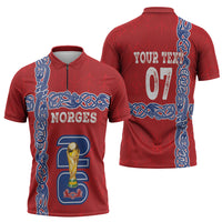 Norway Football WC2026 Custom Zipper Polo Shirt Norges Landslaget Vikings