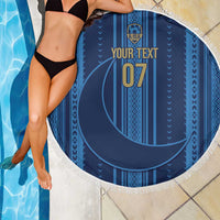 Saudi Football Al Zaeem Custom Beach Blanket Crescent Moon - Wonder Print Shop
