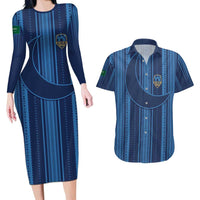 Saudi Football Al Zaeem Custom Couples Matching Long Sleeve Bodycon Dress and Hawaiian Shirt Crescent Moon - Wonder Print Shop