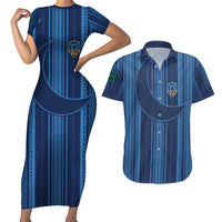 Saudi Football Al Zaeem Custom Couples Matching Short Sleeve Bodycon Dress and Hawaiian Shirt Crescent Moon - Wonder Print Shop