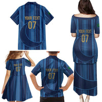 Saudi Football Al Zaeem Custom Family Matching Puletasi and Hawaiian Shirt Crescent Moon - Wonder Print Shop