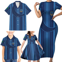 Saudi Football Al Zaeem Custom Family Matching Short Sleeve Bodycon Dress and Hawaiian Shirt Crescent Moon - Wonder Print Shop