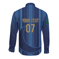 Saudi Football Al Zaeem Custom Long Sleeve Button Shirt Crescent Moon - Wonder Print Shop