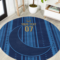 Saudi Football Al Zaeem Custom Round Carpet Crescent Moon - Wonder Print Shop