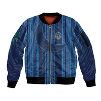 Saudi Football Al Zaeem Custom Sleeve Zip Bomber Jacket Crescent Moon - Wonder Print Shop