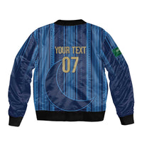 Saudi Football Al Zaeem Custom Sleeve Zip Bomber Jacket Crescent Moon - Wonder Print Shop