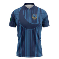 Saudi Football Al Zaeem Custom Zipper Polo Shirt Crescent Moon - Wonder Print Shop