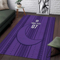 Saudi Football Al Zaeem Custom Area Rug Crescent Moon - Purple - Wonder Print Shop