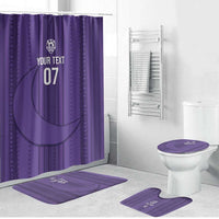 Saudi Football Al Zaeem Custom Bathroom Set Crescent Moon - Purple - Wonder Print Shop