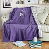Saudi Football Al Zaeem Custom Blanket Crescent Moon - Purple - Wonder Print Shop