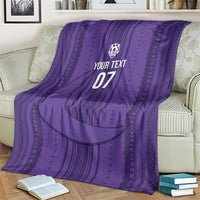 Saudi Football Al Zaeem Custom Blanket Crescent Moon - Purple - Wonder Print Shop