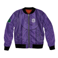 Saudi Football Al Zaeem Custom Bomber Jacket Crescent Moon - Purple - Wonder Print Shop