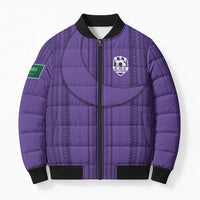 Saudi Football Al Zaeem Custom Bomber Puffer Jacket Crescent Moon - Purple - Wonder Print Shop
