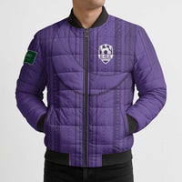 Saudi Football Al Zaeem Custom Bomber Puffer Jacket Crescent Moon - Purple - Wonder Print Shop