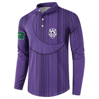 Saudi Football Al Zaeem Custom Button Sweatshirt Crescent Moon - Purple - Wonder Print Shop