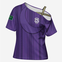 Saudi Football Al Zaeem Custom Cross Shoulder Shirt Crescent Moon - Purple - Wonder Print Shop