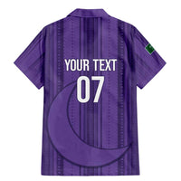 Saudi Football Al Zaeem Custom Family Matching Mermaid Dress and Hawaiian Shirt Crescent Moon - Purple - Wonder Print Shop