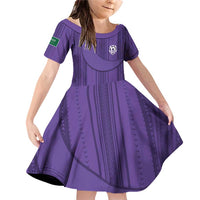 Saudi Football Al Zaeem Custom Family Matching Off Shoulder Short Dress and Hawaiian Shirt Crescent Moon - Purple - Wonder Print Shop