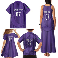 Saudi Football Al Zaeem Custom Family Matching Tank Maxi Dress and Hawaiian Shirt Crescent Moon - Purple - Wonder Print Shop