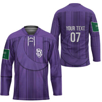 Saudi Football Al Zaeem Custom Hockey Jersey Crescent Moon - Purple - Wonder Print Shop