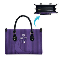 Saudi Football Al Zaeem Custom Leather Bag Crescent Moon - Purple - Wonder Print Shop