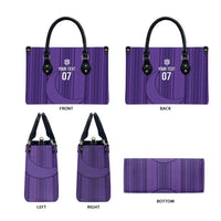 Saudi Football Al Zaeem Custom Leather Bag Crescent Moon - Purple - Wonder Print Shop