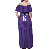 Saudi Football Al Zaeem Custom Off Shoulder Maxi Dress Crescent Moon - Purple - Wonder Print Shop