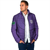 Saudi Football Al Zaeem Custom Padded Jacket Crescent Moon - Purple - Wonder Print Shop