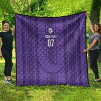 Saudi Football Al Zaeem Custom Quilt Crescent Moon - Purple - Wonder Print Shop