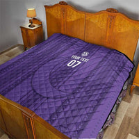 Saudi Football Al Zaeem Custom Quilt Crescent Moon - Purple - Wonder Print Shop