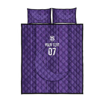 Saudi Football Al Zaeem Custom Quilt Bed Set Crescent Moon - Purple - Wonder Print Shop