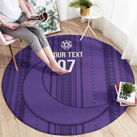 Saudi Football Al Zaeem Custom Round Carpet Crescent Moon - Purple - Wonder Print Shop
