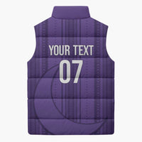Saudi Football Al Zaeem Custom Sleeveless Puffer Jacket Crescent Moon - Purple - Wonder Print Shop
