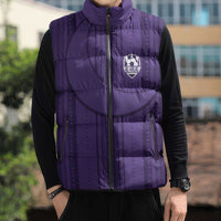 Saudi Football Al Zaeem Custom Sleeveless Puffer Jacket Crescent Moon - Purple - Wonder Print Shop