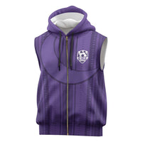 Saudi Football Al Zaeem Custom Sleeveless Zip Hoodie Crescent Moon - Purple - Wonder Print Shop