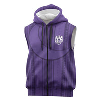 Saudi Football Al Zaeem Custom Sleeveless Zip Hoodie Crescent Moon - Purple - Wonder Print Shop