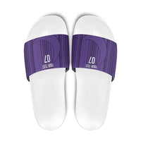 Saudi Football Al Zaeem Custom Slide Sandals Crescent Moon - Purple - Wonder Print Shop