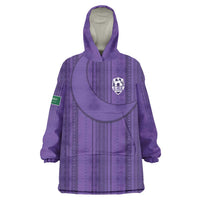 Saudi Football Al Zaeem Custom Wearable Blanket Hoodie Crescent Moon - Purple - Wonder Print Shop