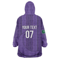 Saudi Football Al Zaeem Custom Wearable Blanket Hoodie Crescent Moon - Purple - Wonder Print Shop