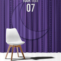 Saudi Football Al Zaeem Custom Window Curtain Crescent Moon - Purple - Wonder Print Shop