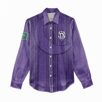 Saudi Football Al Zaeem Custom Women Casual Shirt Crescent Moon - Purple - Wonder Print Shop