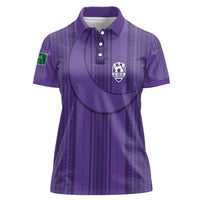 Saudi Football Al Zaeem Custom Women Polo Shirt Crescent Moon - Purple - Wonder Print Shop